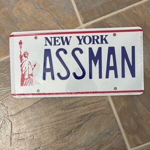 New York Novelty License Plate - Red and Blue